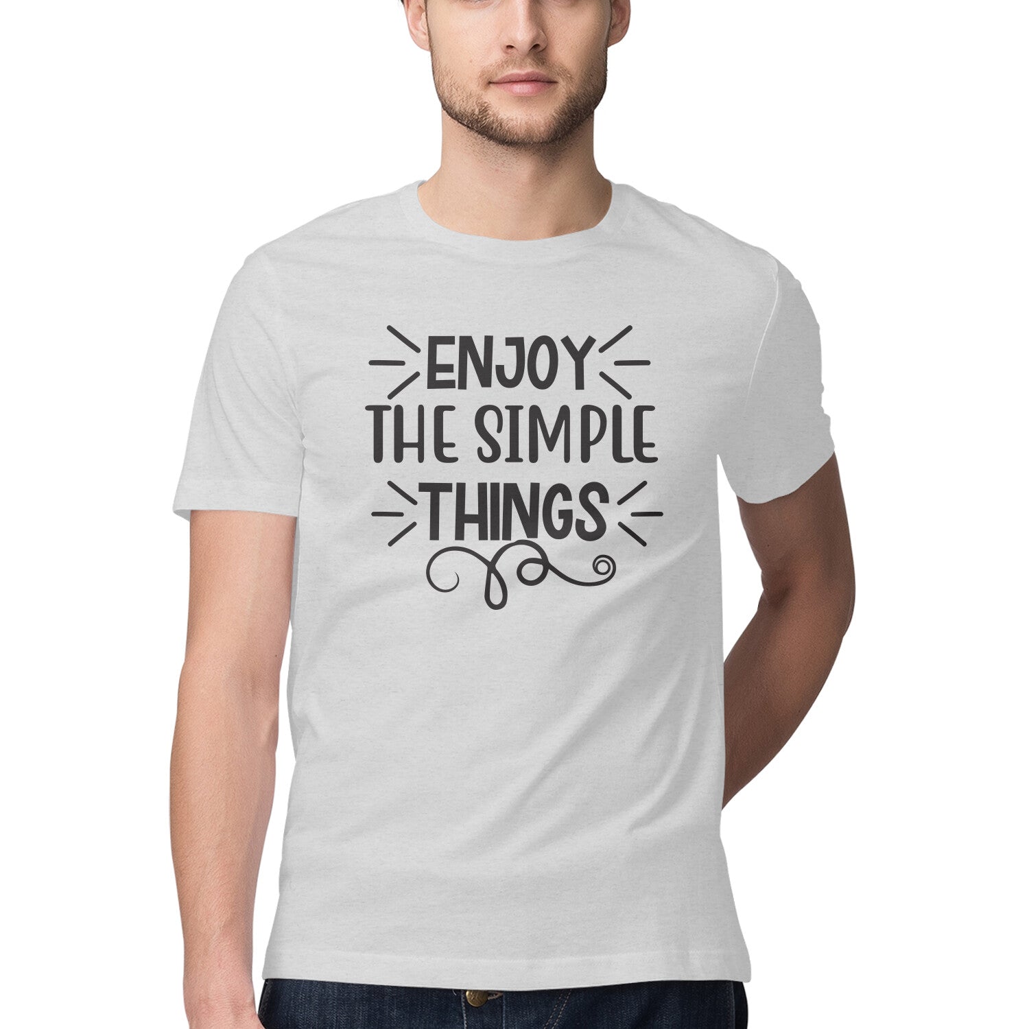 Men's Enjoy The Simple Things Design Printed T-Shirt