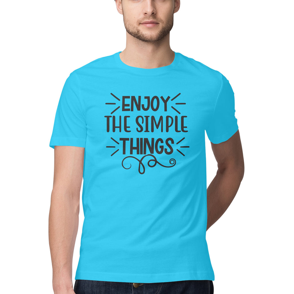 Men's Enjoy The Simple Things Design Printed T-Shirt