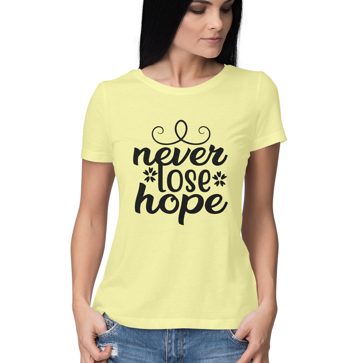 Women's Never Loose Hope Design Printed T-Shirt
