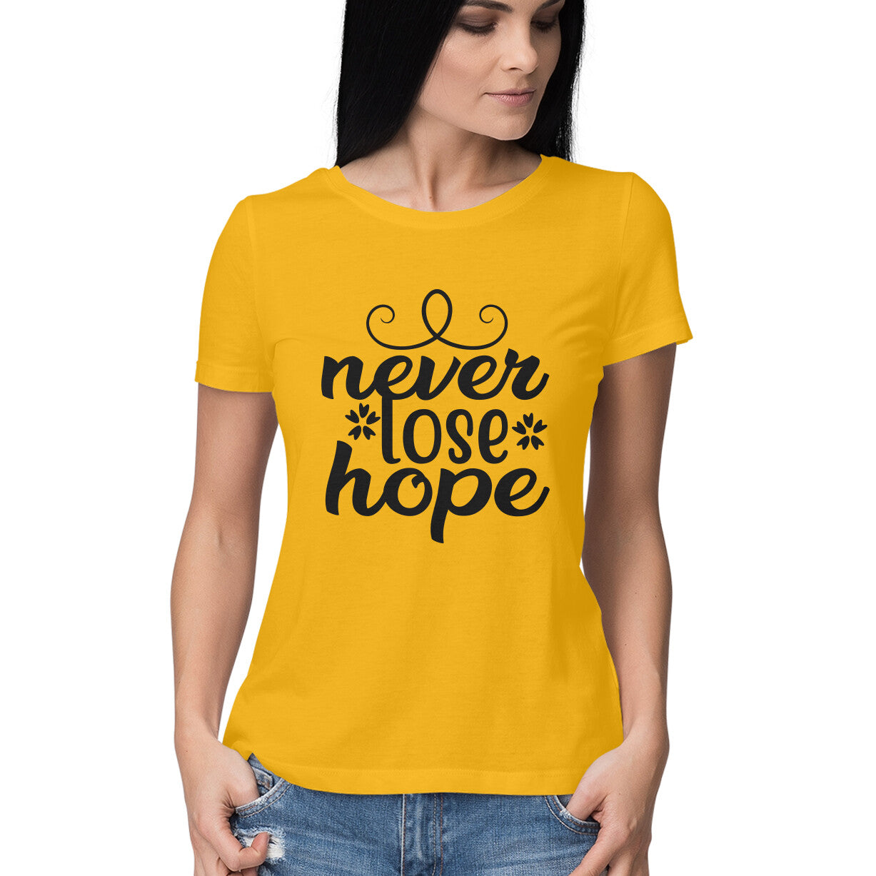 Women's Never Loose Hope Design Printed T-Shirt