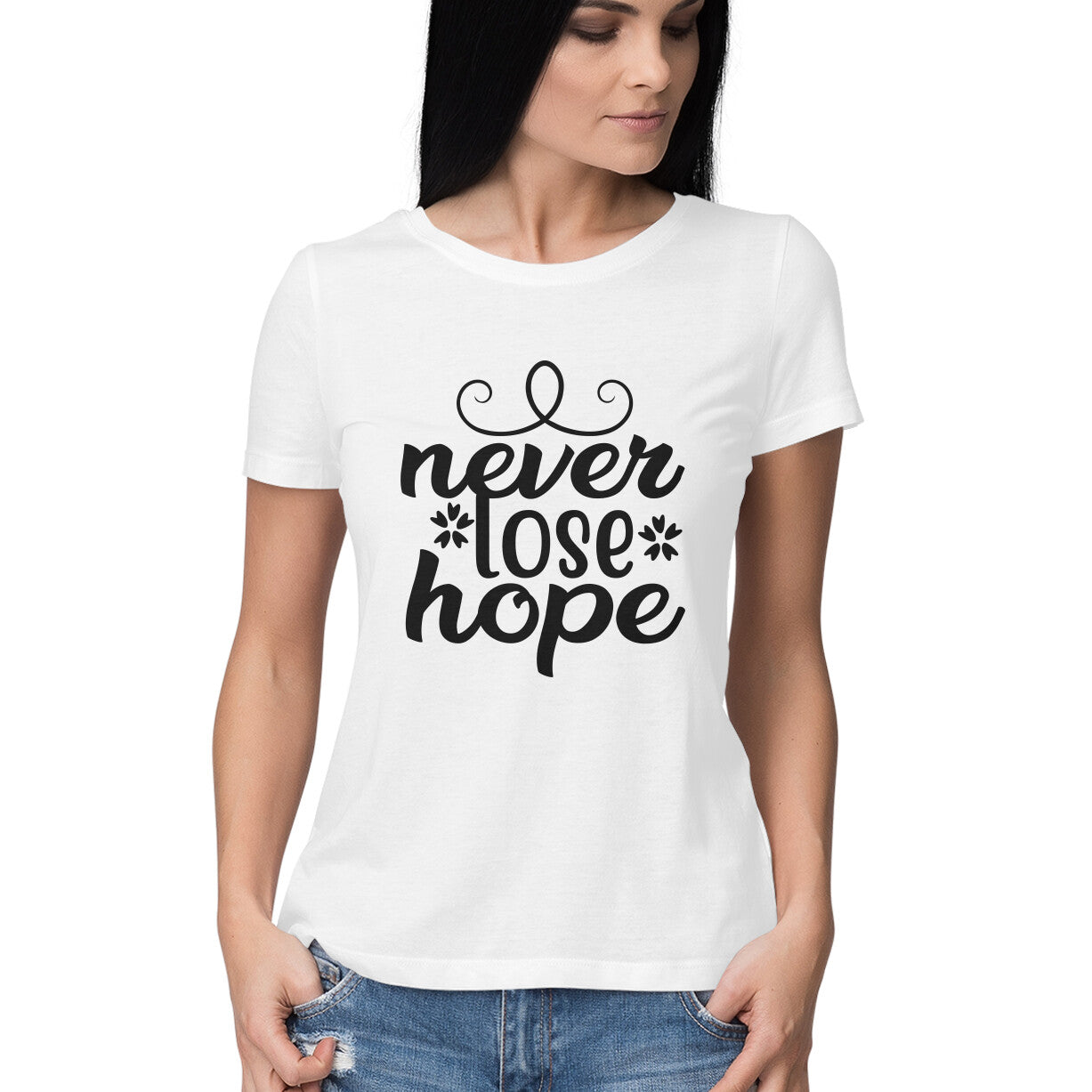 Women's Never Loose Hope Design Printed T-Shirt