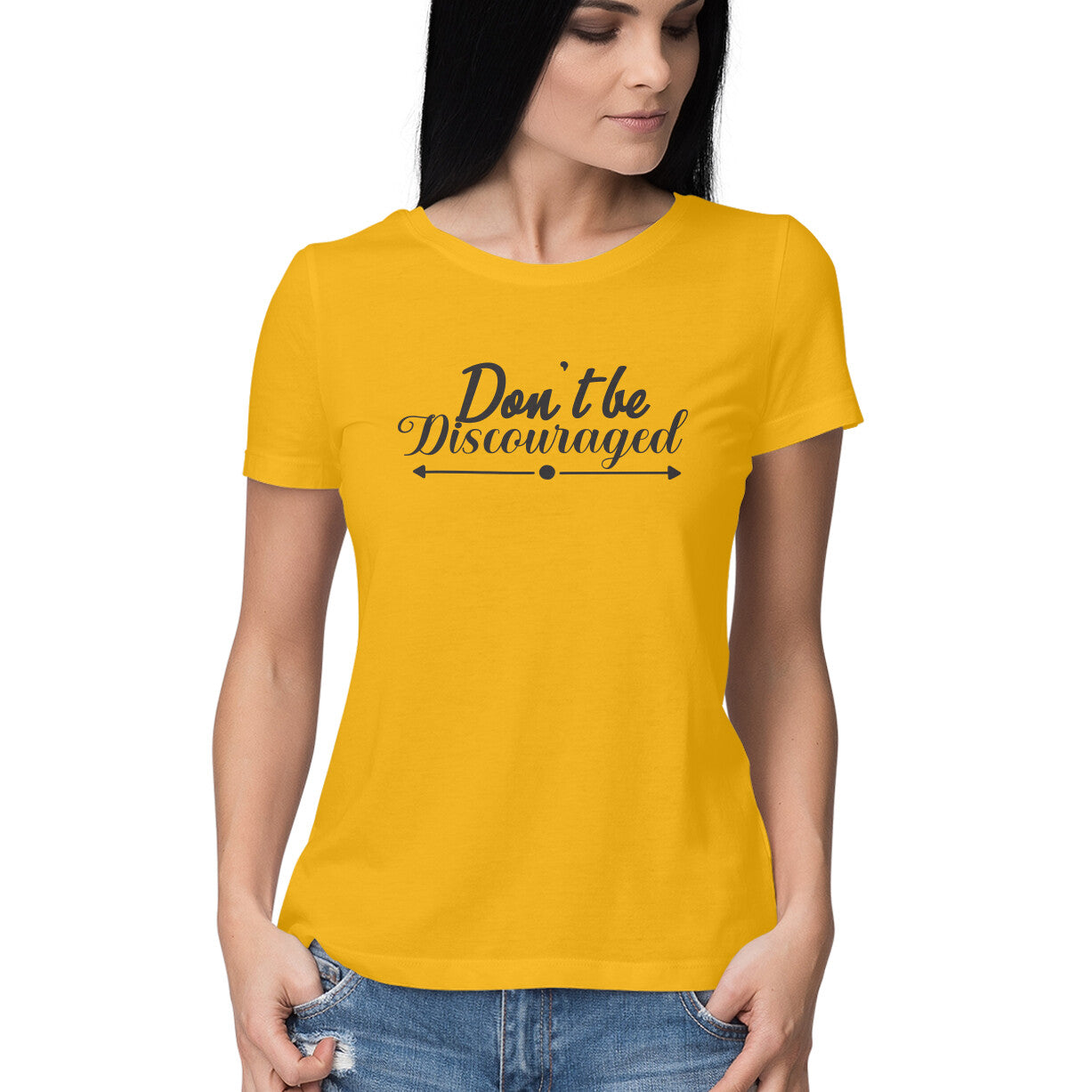 Women's Don't Be Discouraged Design Printed T-Shirt Secondary image