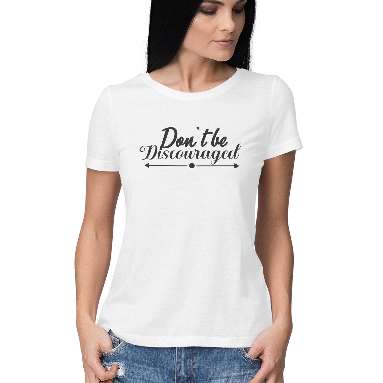 Women's Don't Be Discouraged Design Printed T-Shirt