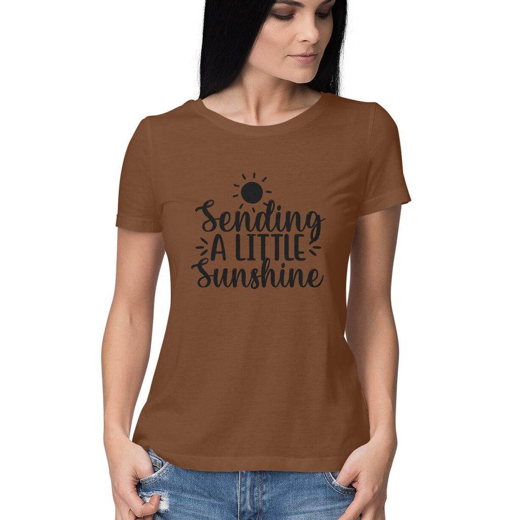 Women's Sending A Little SunShine Design Printed T-Shirt