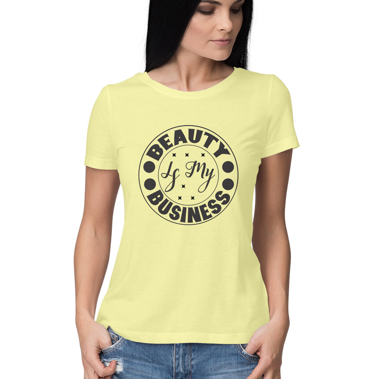 Women's Beauty Is My Business Design Printed T-Shirt
