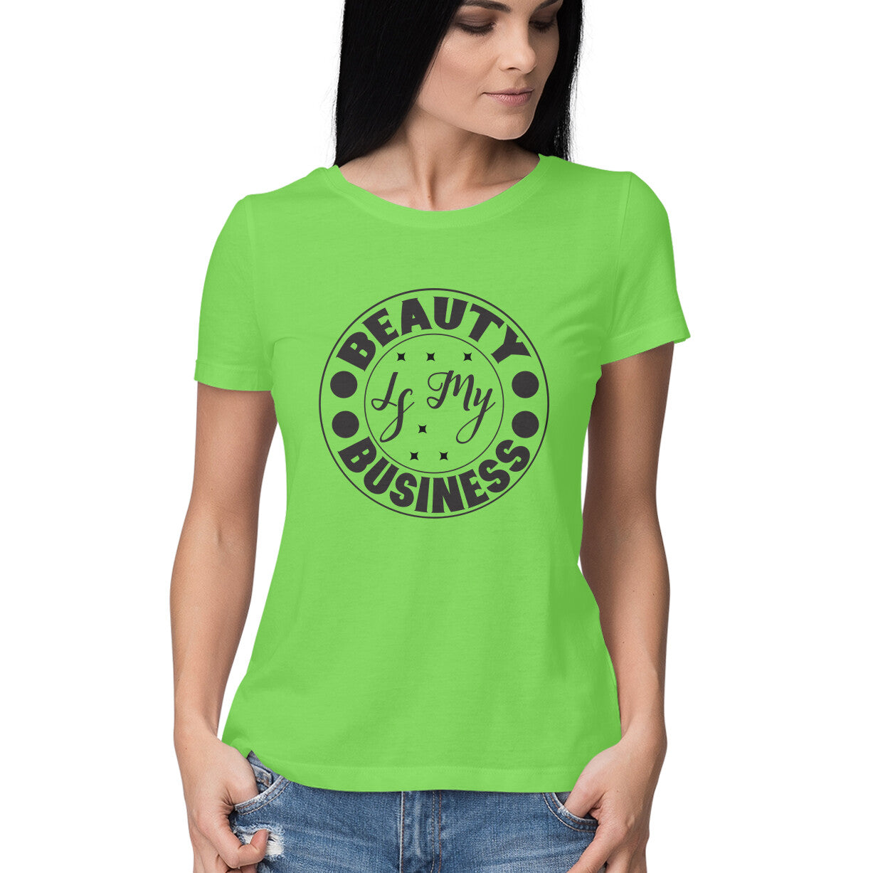 Women's Beauty Is My Business Design Printed T-Shirt