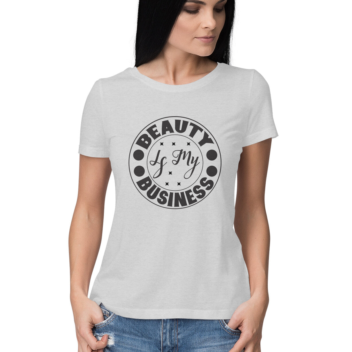 Women's Beauty Is My Business Design Printed T-Shirt