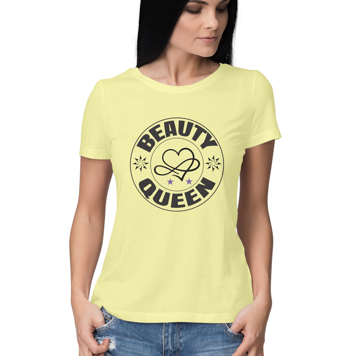 Women's Beauty Queen Design Printed T-Shirt