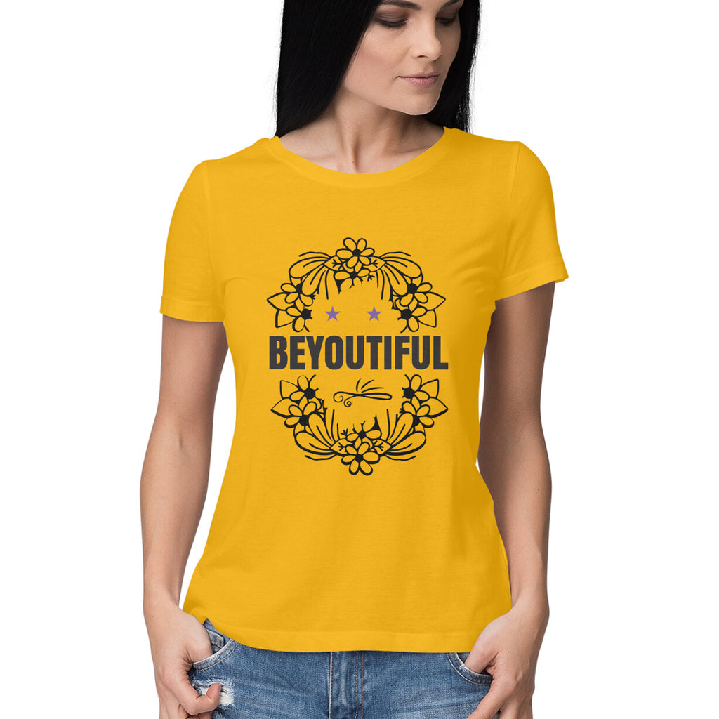Women's Beyoutiful Design Printed T-Shirt