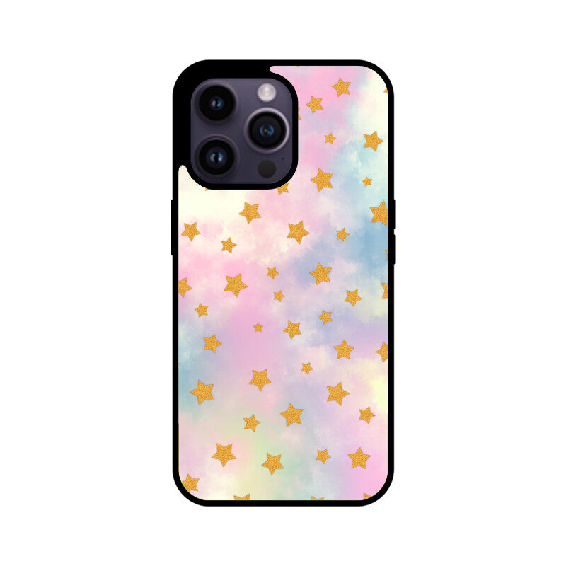 Pastel Mix Stars Graphics Printed Glass Phone Cases from Creativeya