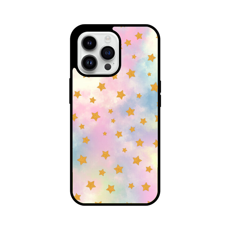 Pastel Mix Stars Graphics Printed Glass Phone Cases from Creativeya