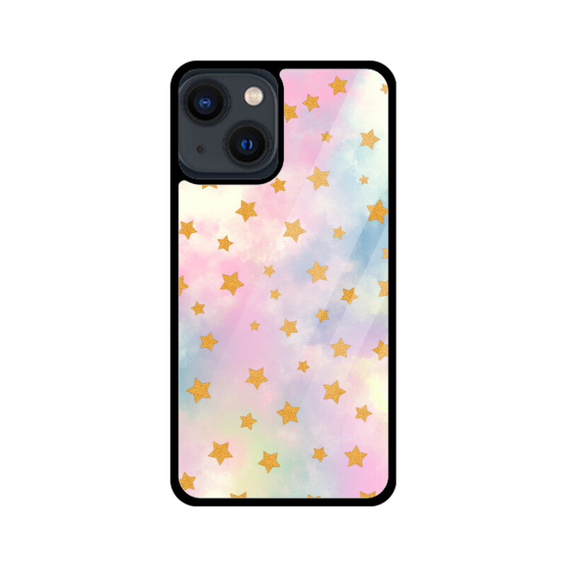 Pastel Mix Stars Graphics Printed Glass Phone Cases from Creativeya