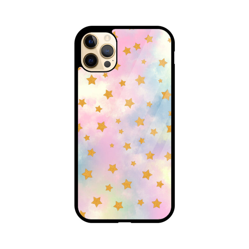Pastel Mix Stars Graphics Printed Glass Phone Cases from Creativeya