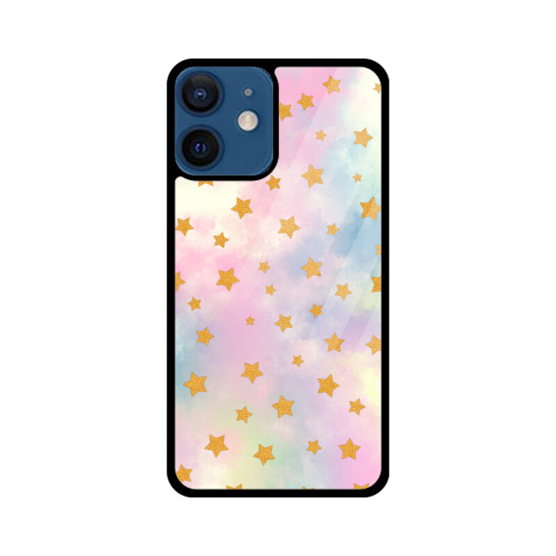 Pastel Mix Stars Graphics Printed Glass Phone Cases from Creativeya