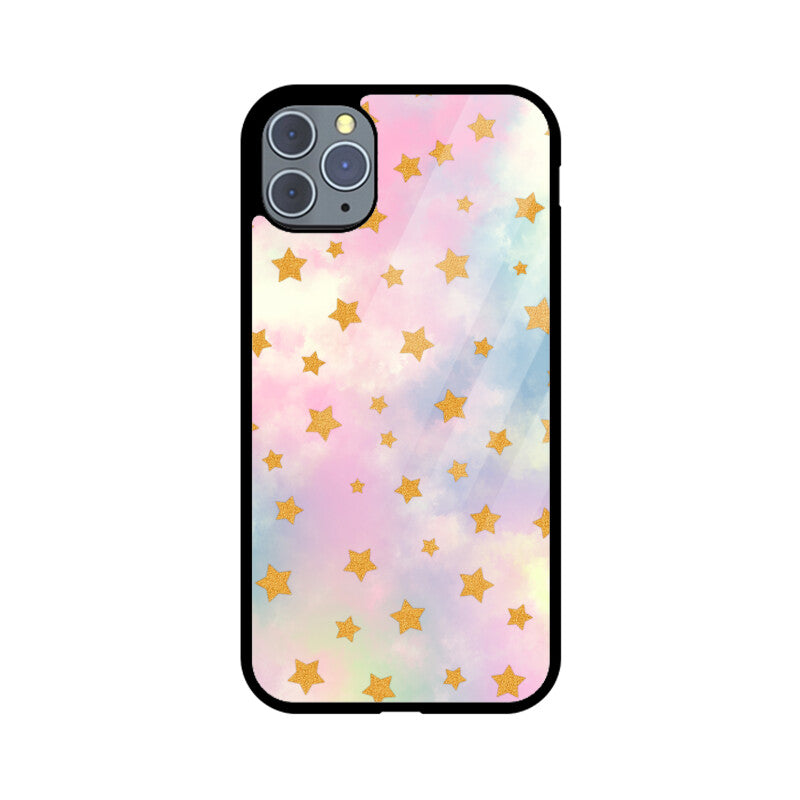 Pastel Mix Stars Graphics Printed Glass Phone Cases from Creativeya