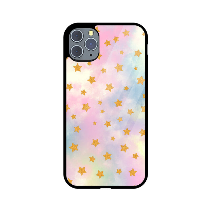 Pastel Mix Stars Graphics Printed Glass Phone Cases from Creativeya