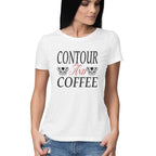 Women's Contour And Coffee Design Printed T-Shirt