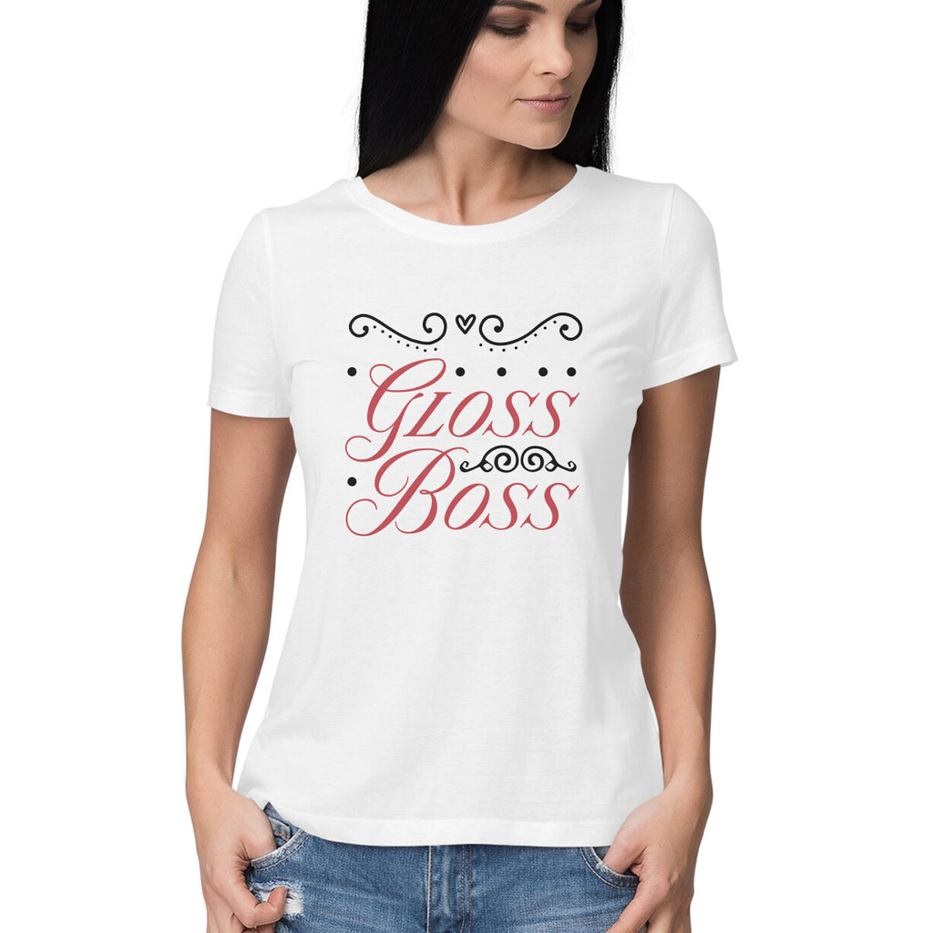Women's Gloss Boss Design Printed T-Shirt
