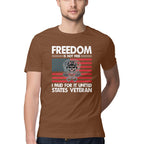 Men's Freedom Is Not Free I Paid For It United States Veteran Design Printed T-Shirt
