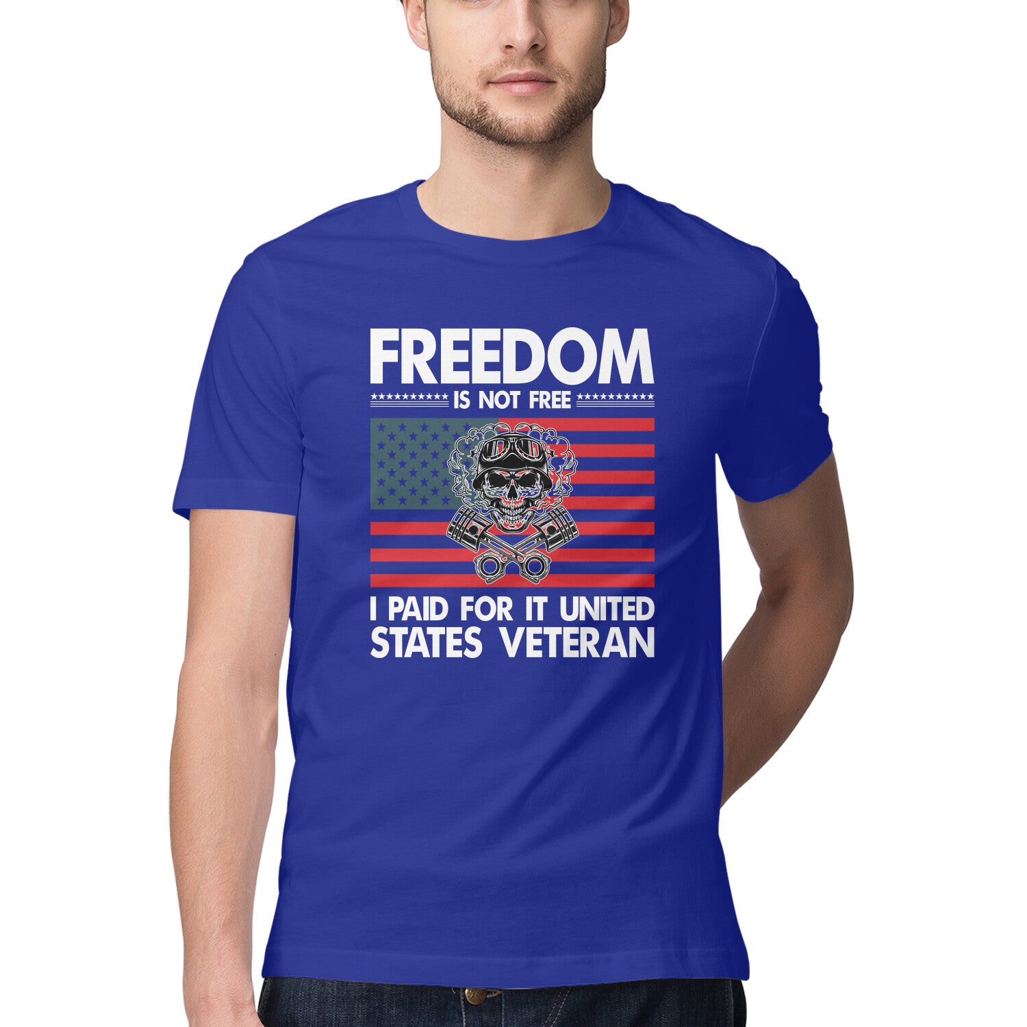 Men's Freedom Is Not Free I Paid For It United States Veteran Design Printed T-Shirt