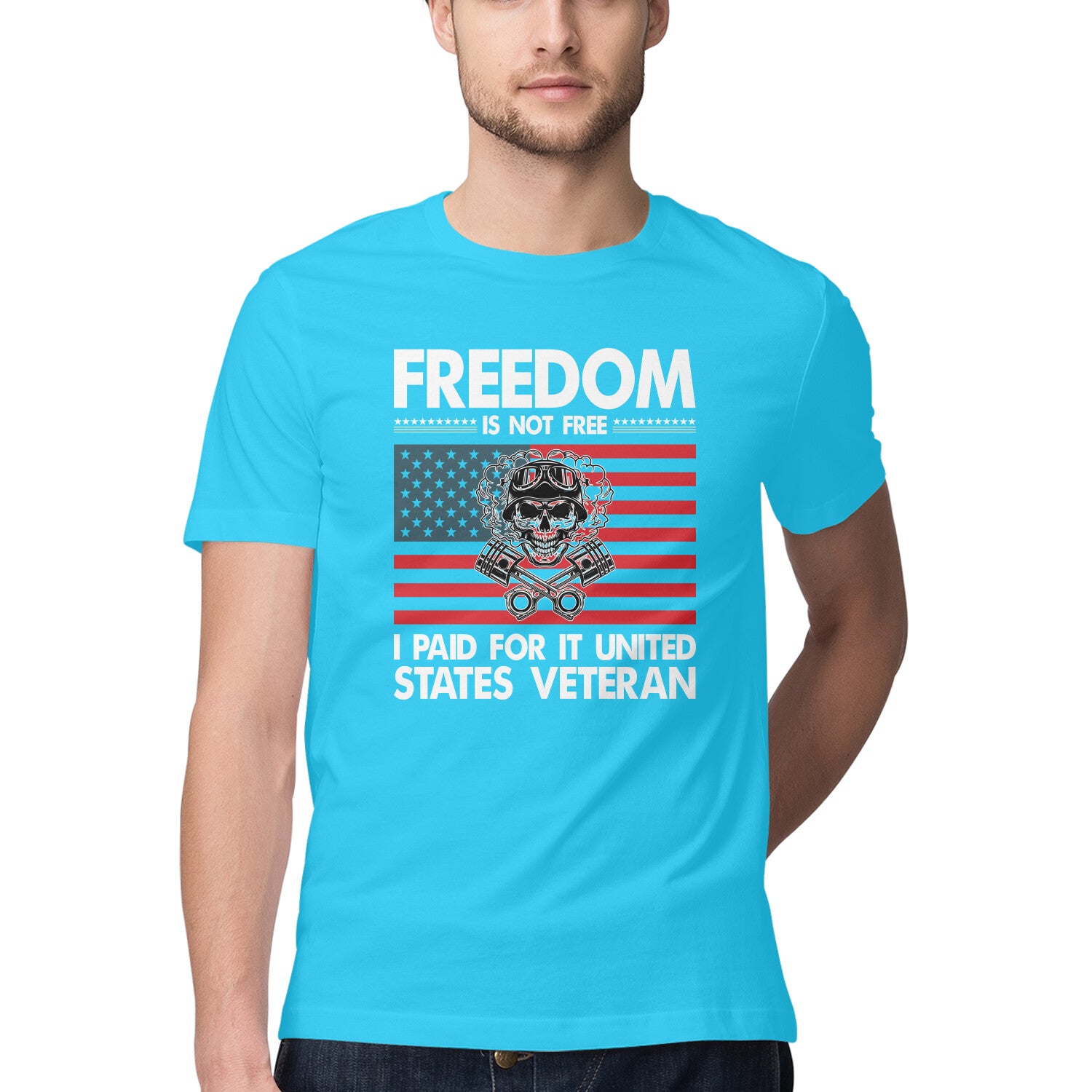Men's Freedom Is Not Free I Paid For It United States Veteran Design Printed T-Shirt