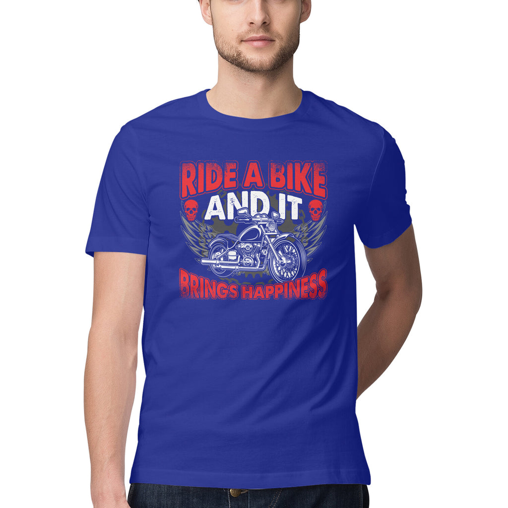 Men's Ride A Bike Brings Happiness Design Printed T-Shirt
