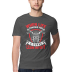 Men's When Life Through You Learn Into It Design Printed T-Shirt