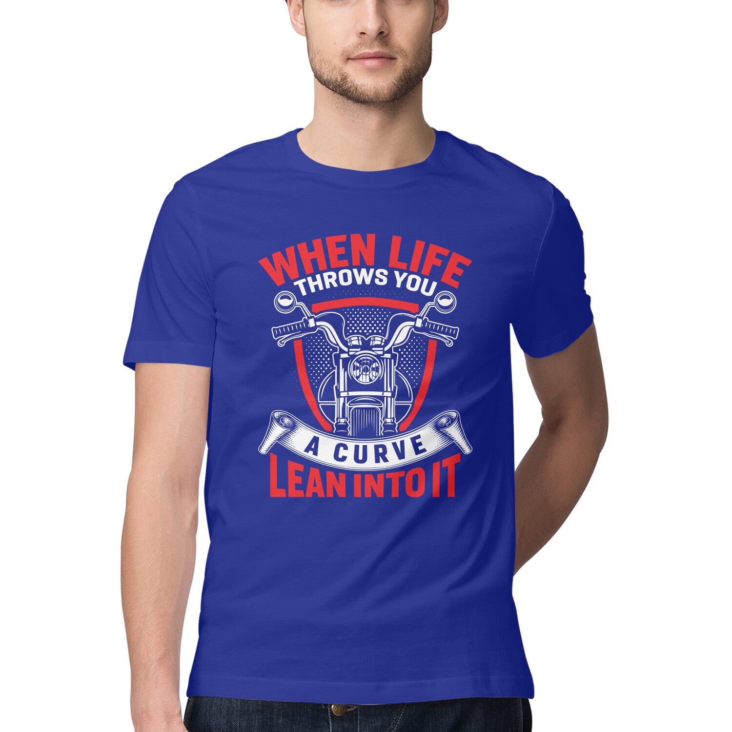Men's When Life Through You Learn Into It Design Printed T-Shirt
