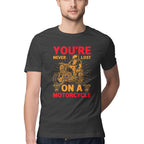 Men's You're Never Lost On A Motorcycle Design Printed T-Shirt