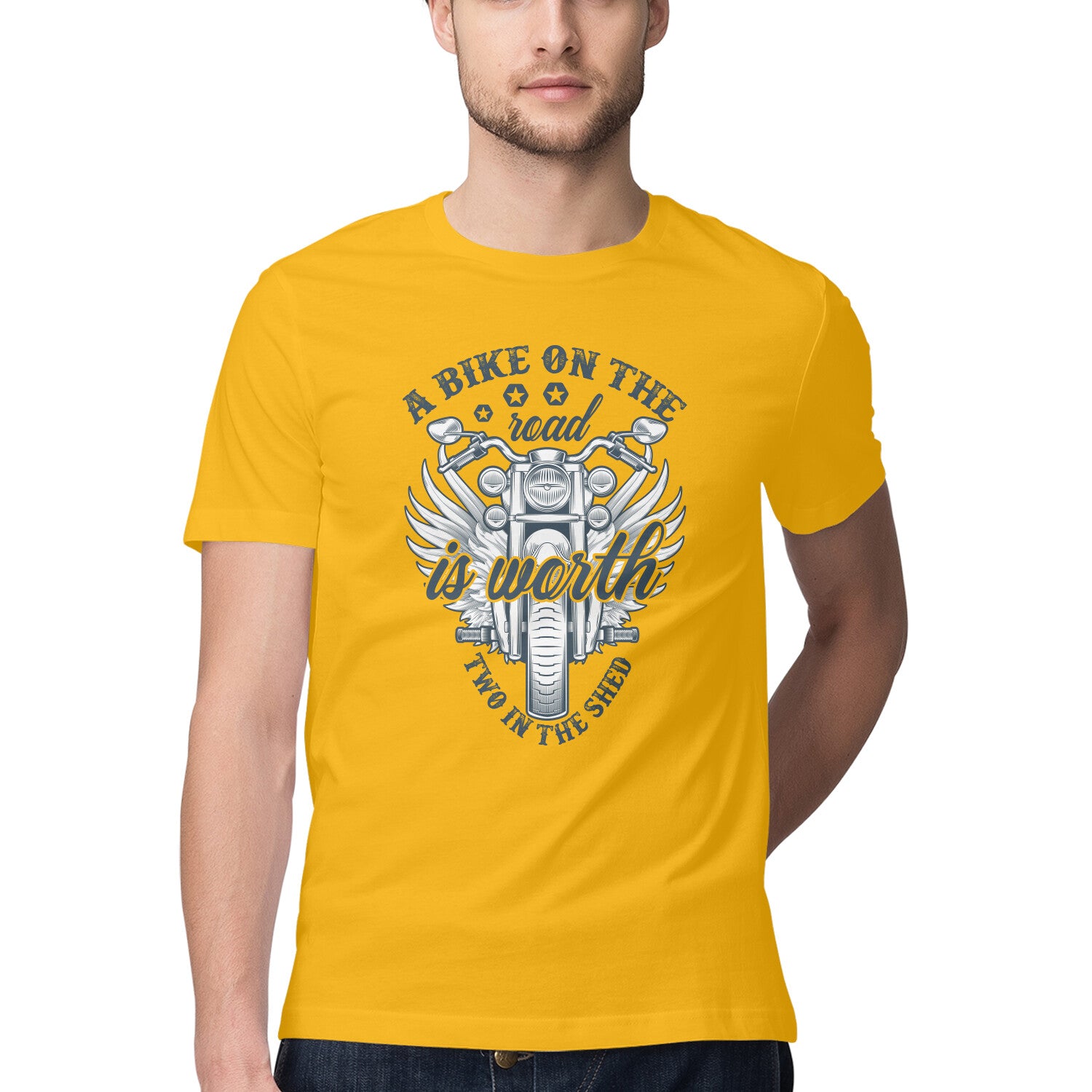 Men's A Bike On The Road Is Worth Design Printed T-Shirt Secondary image