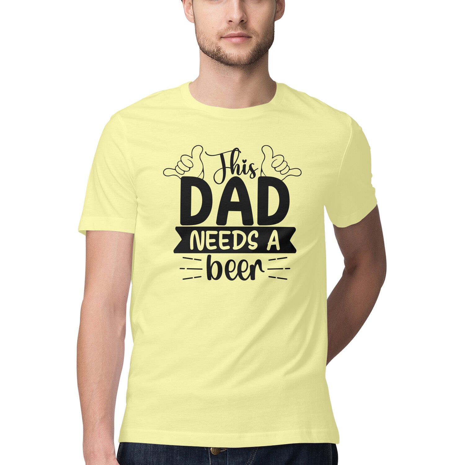 Men's This Dad Needs A Beer Design Printed T-Shirt