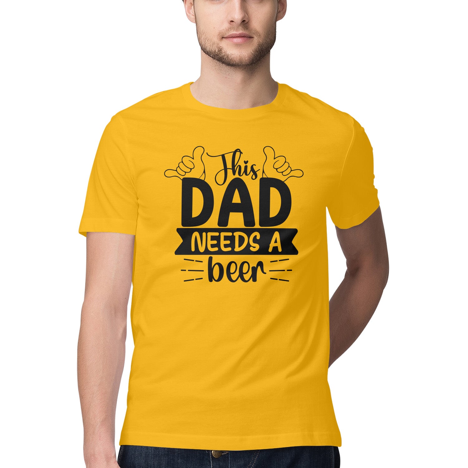 Men's This Dad Needs A Beer Design Printed T-Shirt