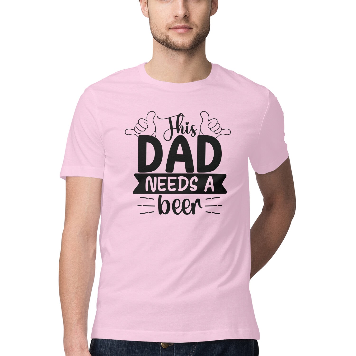 Men's This Dad Needs A Beer Design Printed T-Shirt