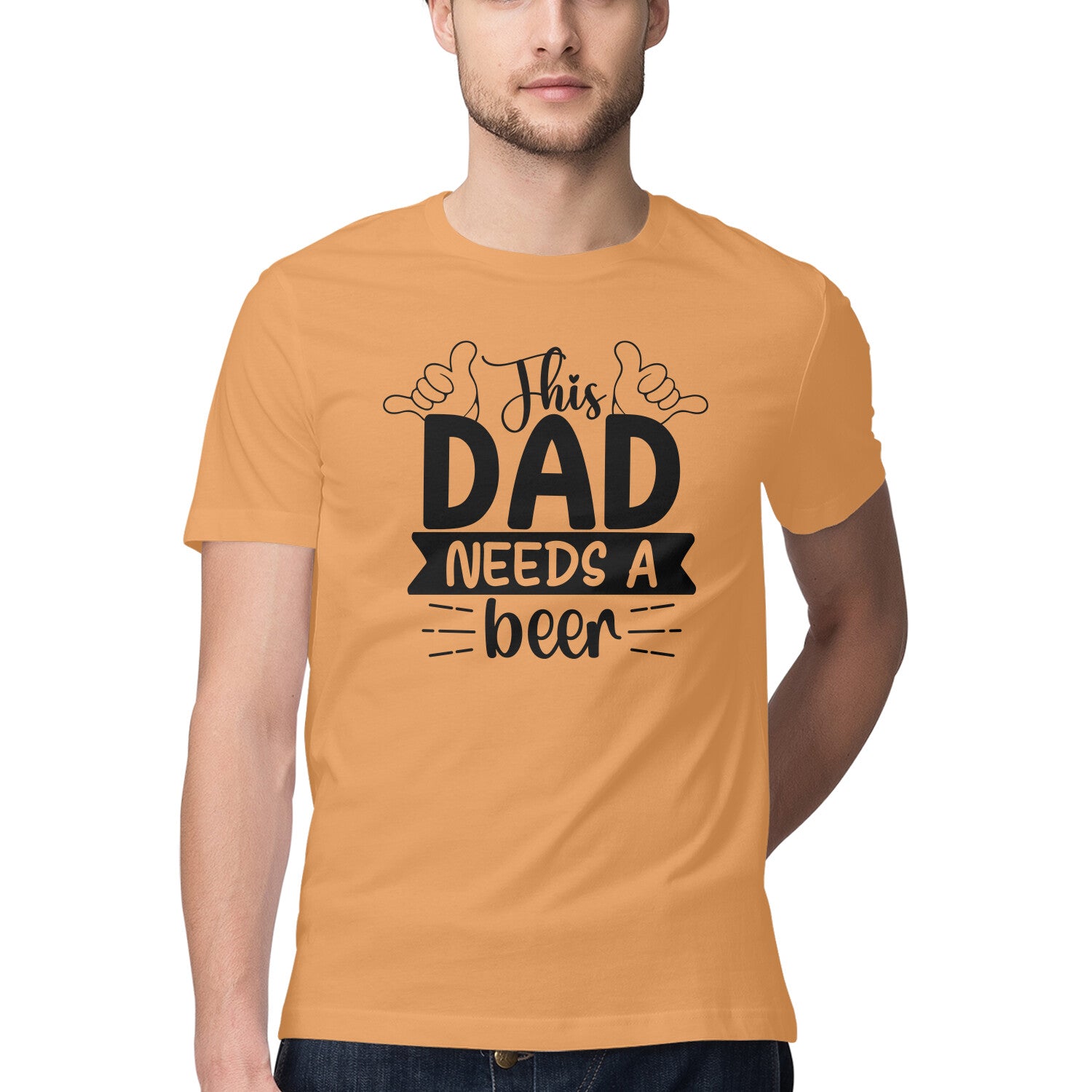 Men's This Dad Needs A Beer Design Printed T-Shirt