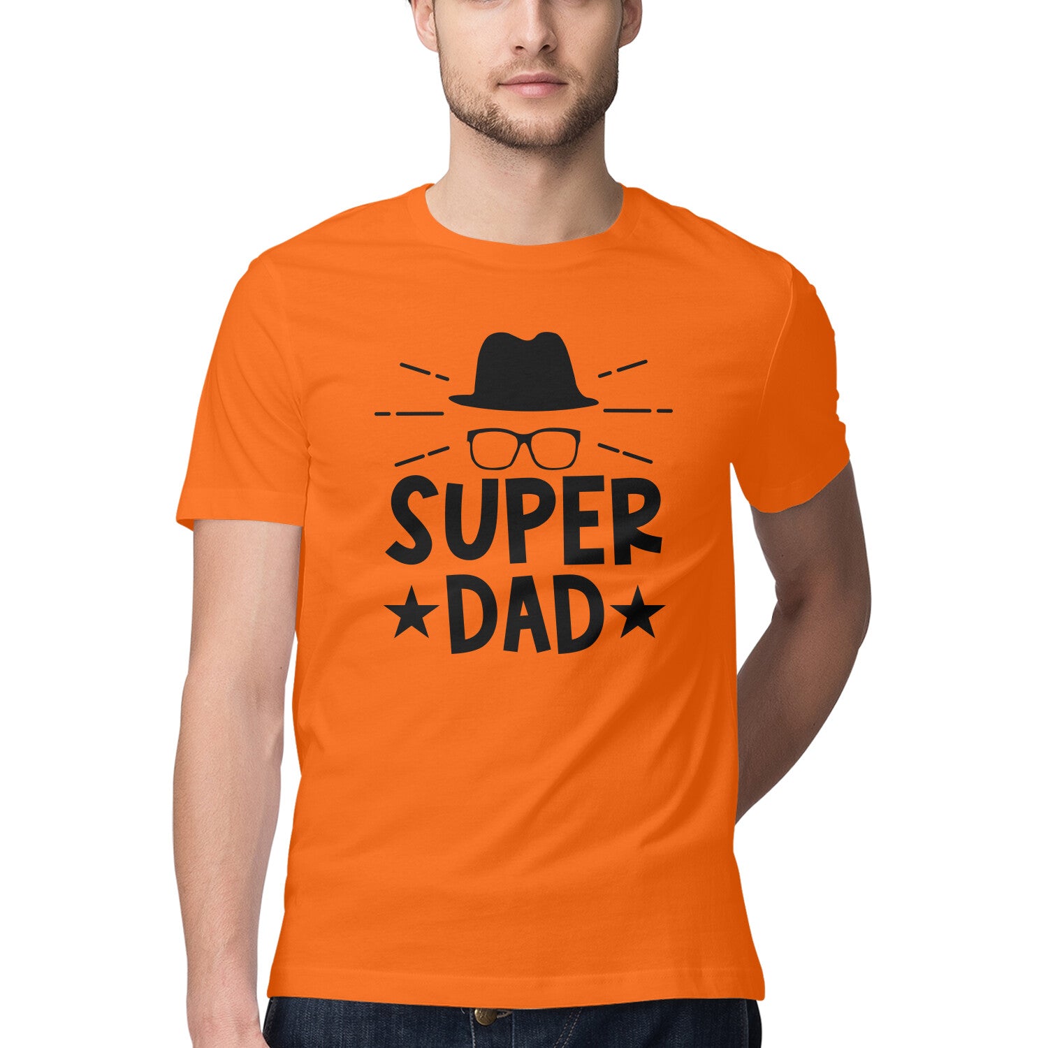 Men's Super Dad Design Printed T-Shirt