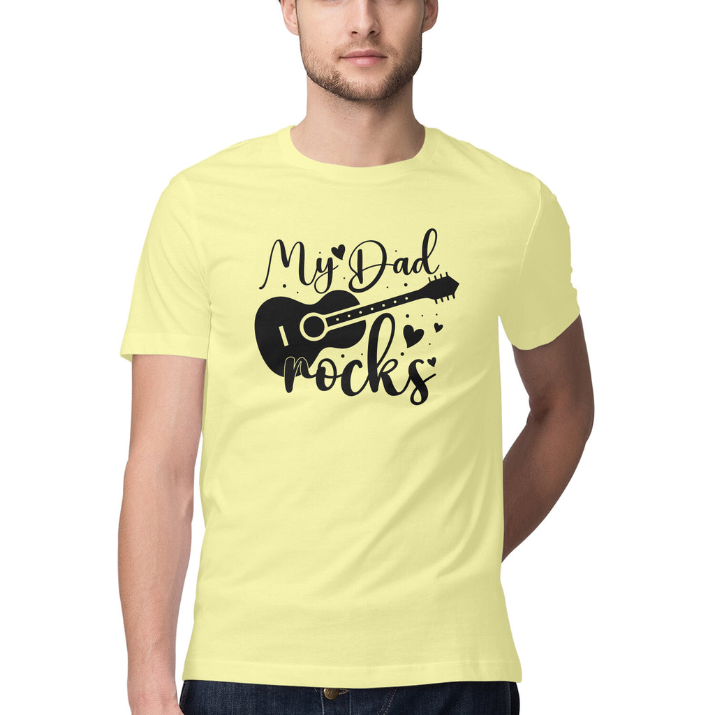 Men's My Dad Rocks Design Printed T-Shirt