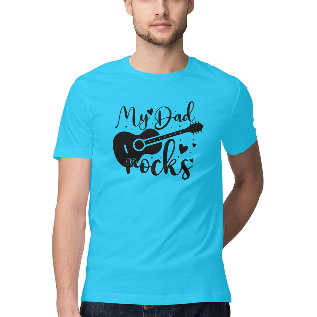 Men's My Dad Rocks Design Printed T-Shirt