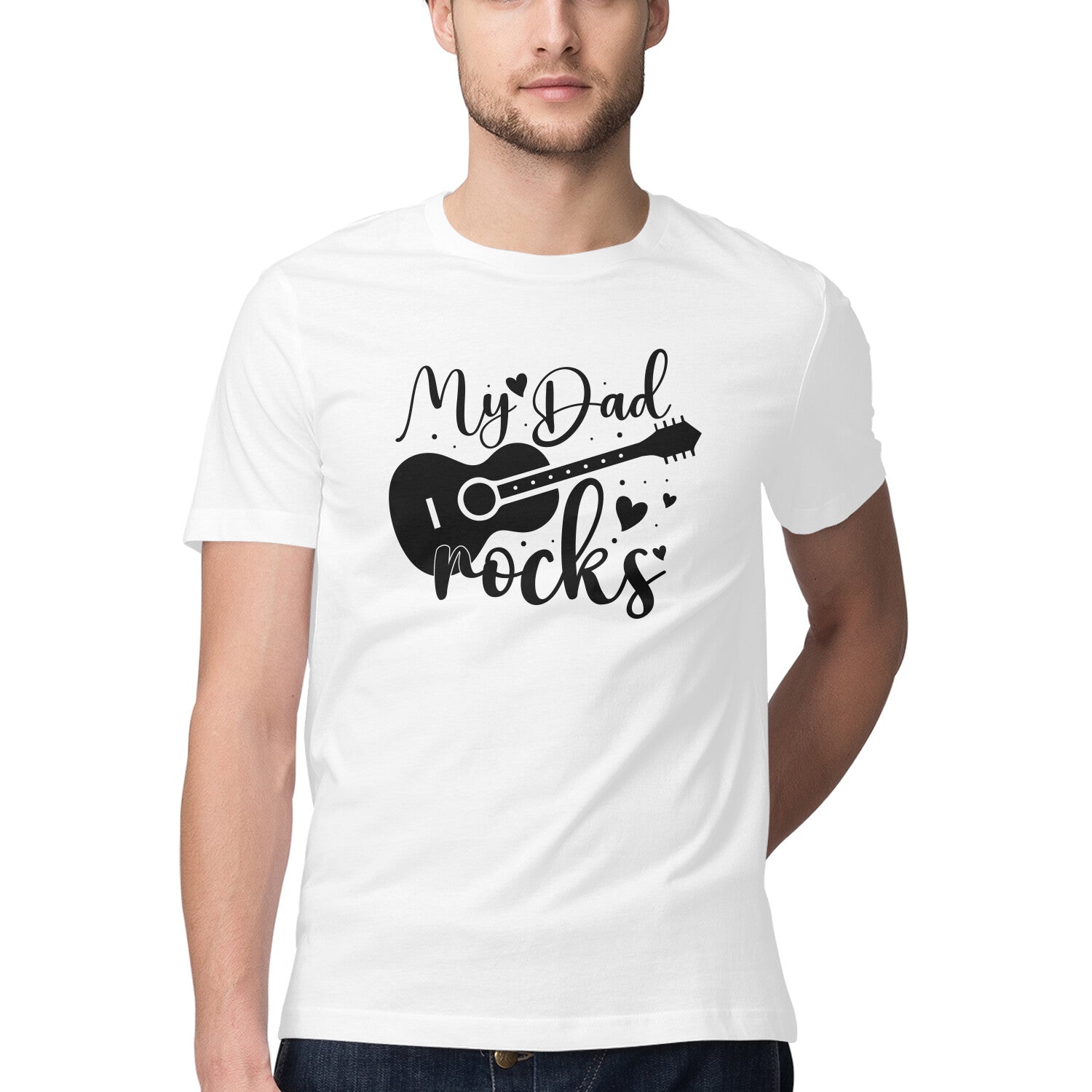 Men's My Dad Rocks Design Printed T-Shirt