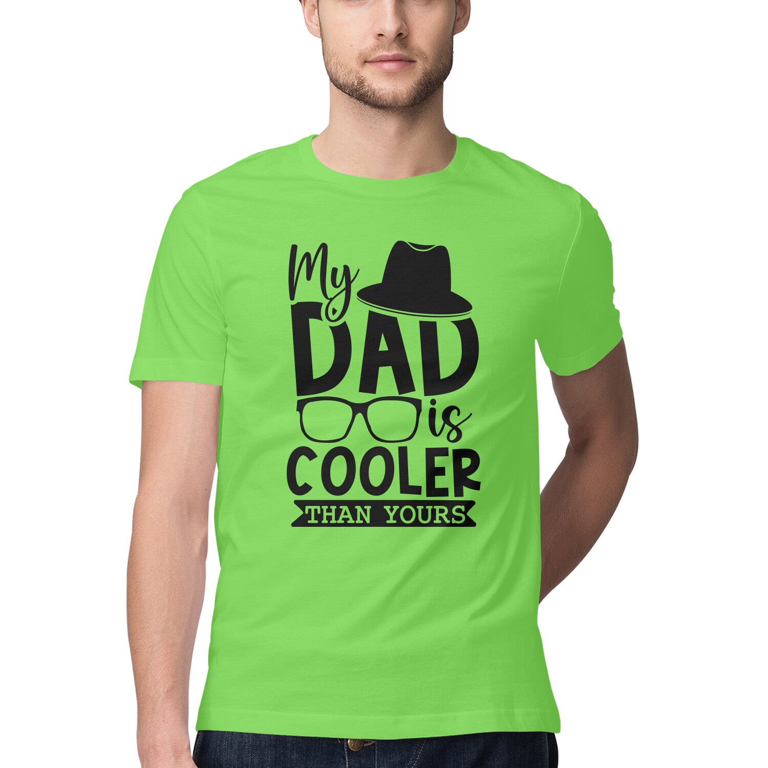 Men's My Dad Is Cooler Than Yours Design Printed T-Shirt