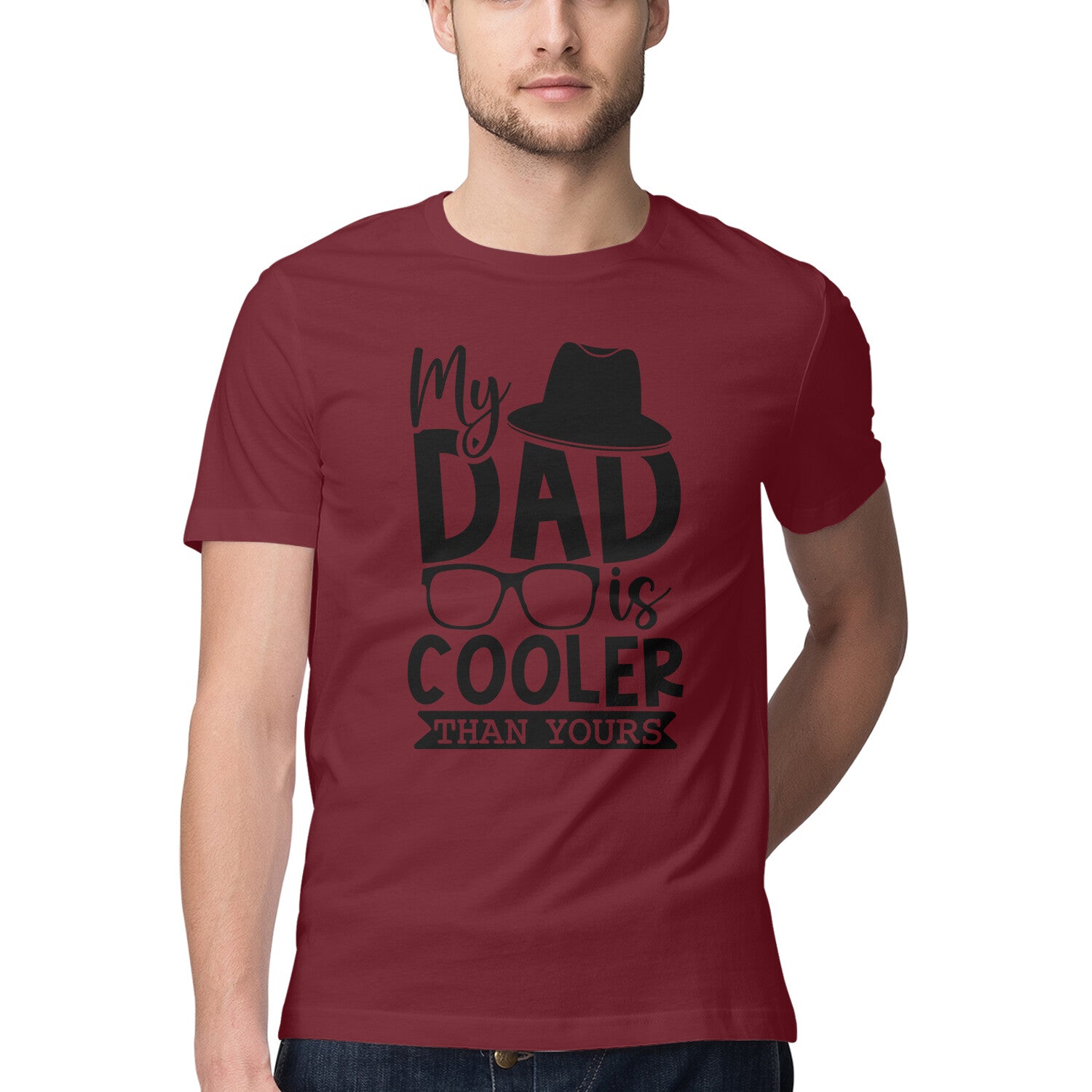 Men's My Dad Is Cooler Than Yours Design Printed T-Shirt