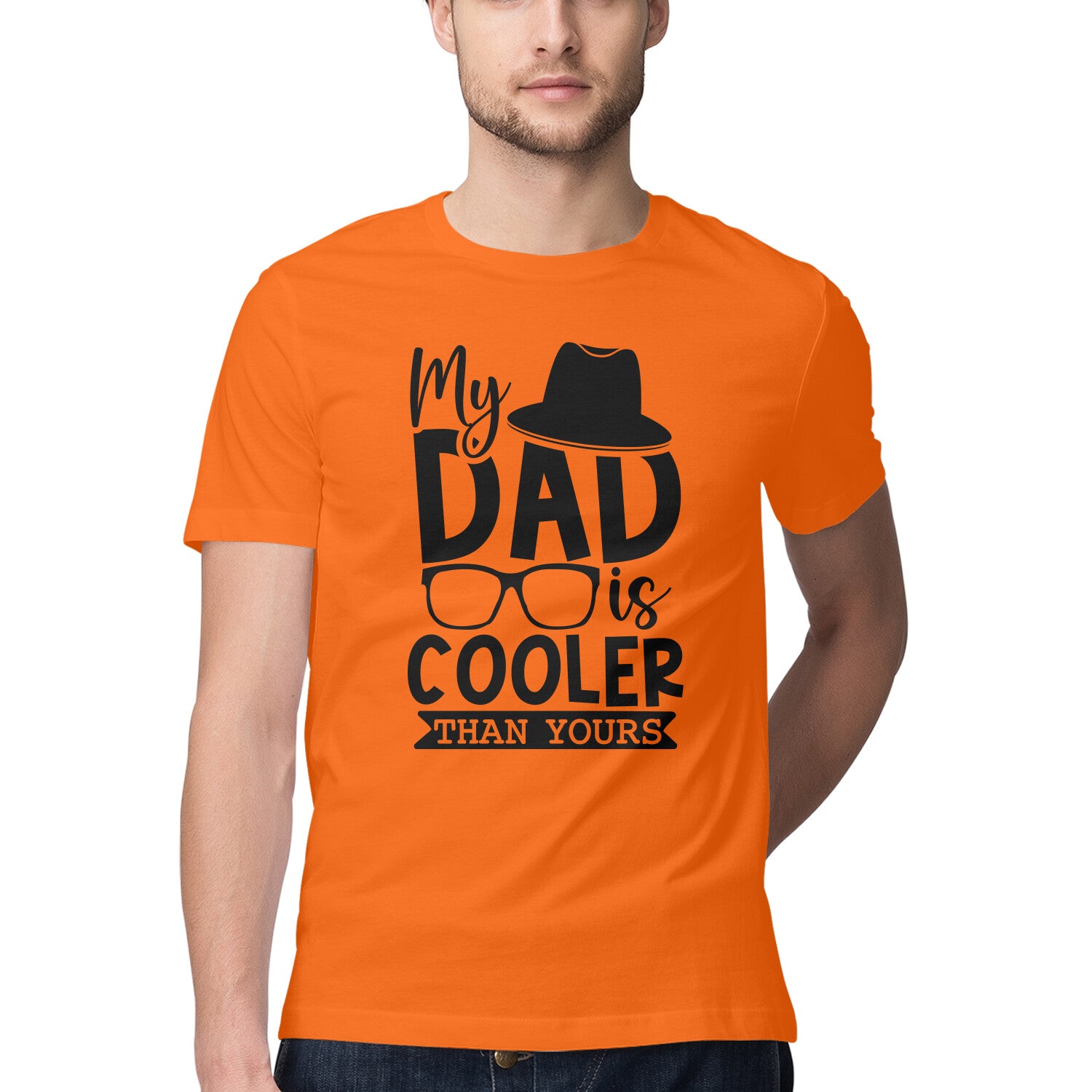 Men's My Dad Is Cooler Than Yours Design Printed T-Shirt