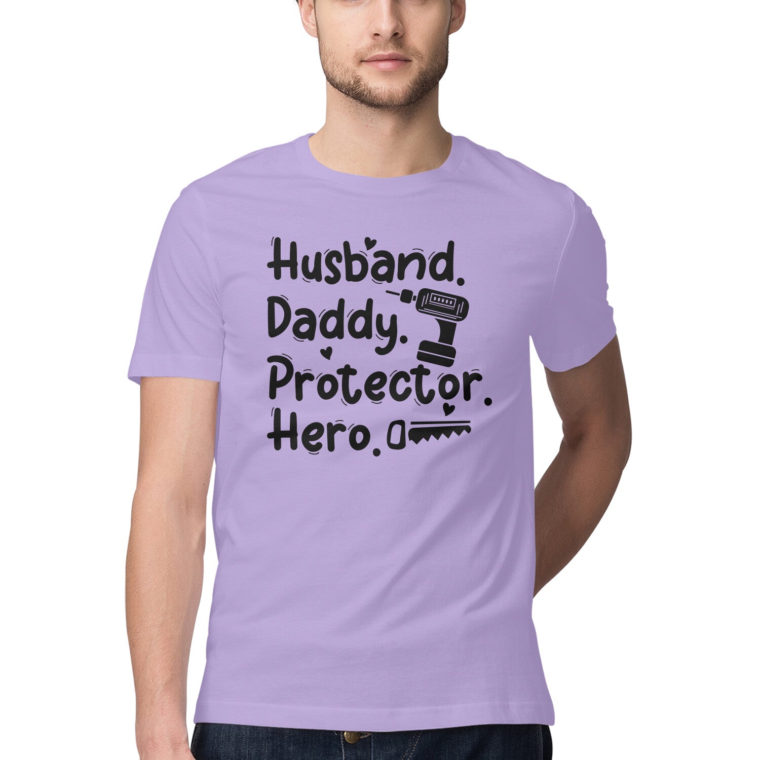 Men's Husband Daddy Protector Hero Design Printed T-Shirt