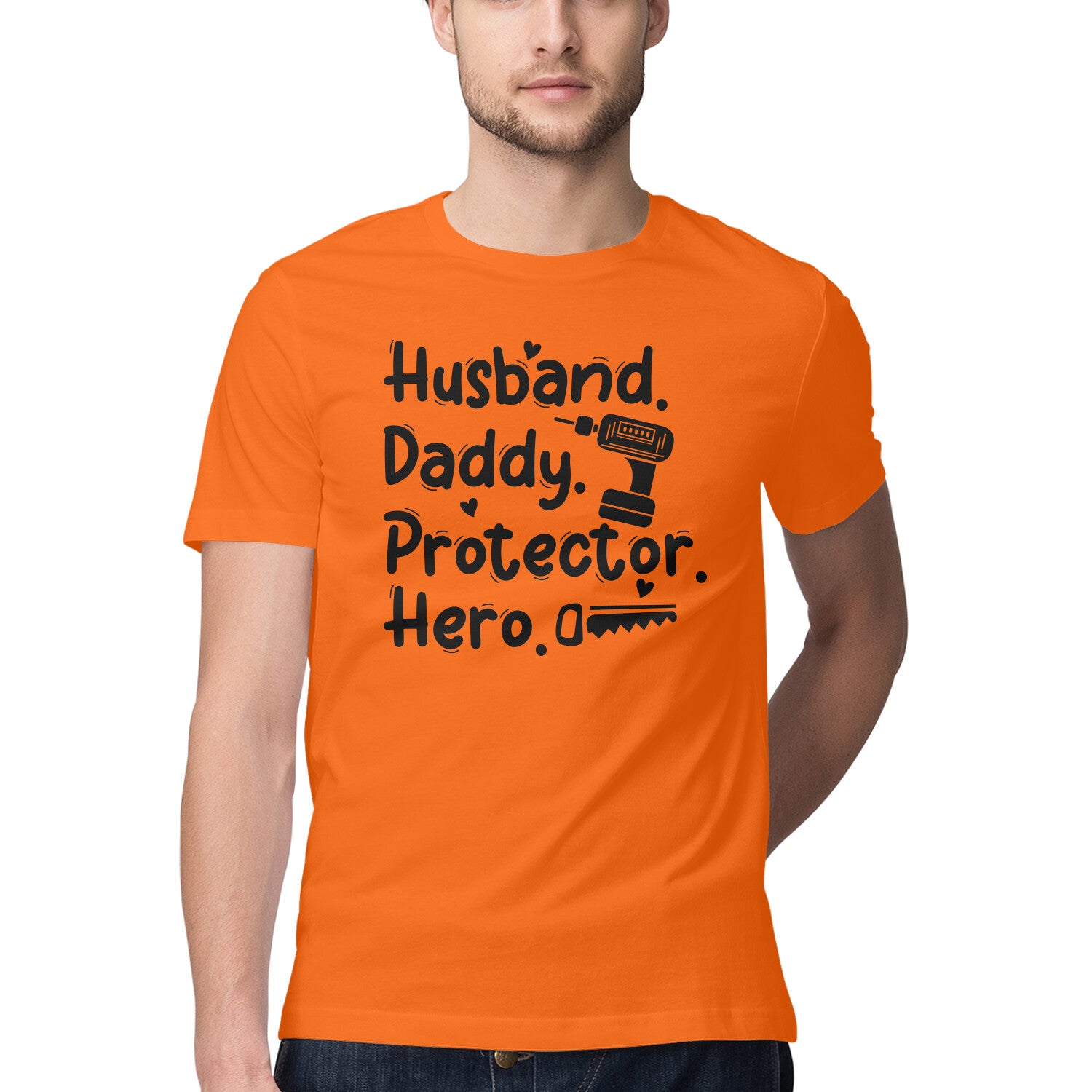 Men's Husband Daddy Protector Hero Design Printed T-Shirt