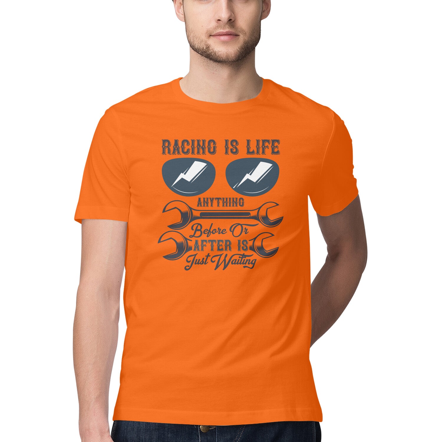 Men's Racino Is Life Design Printed T-Shirt