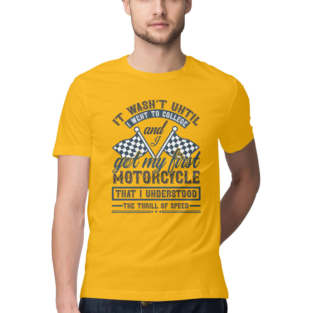 Men's Motorcycle Design Printed T-Shirt