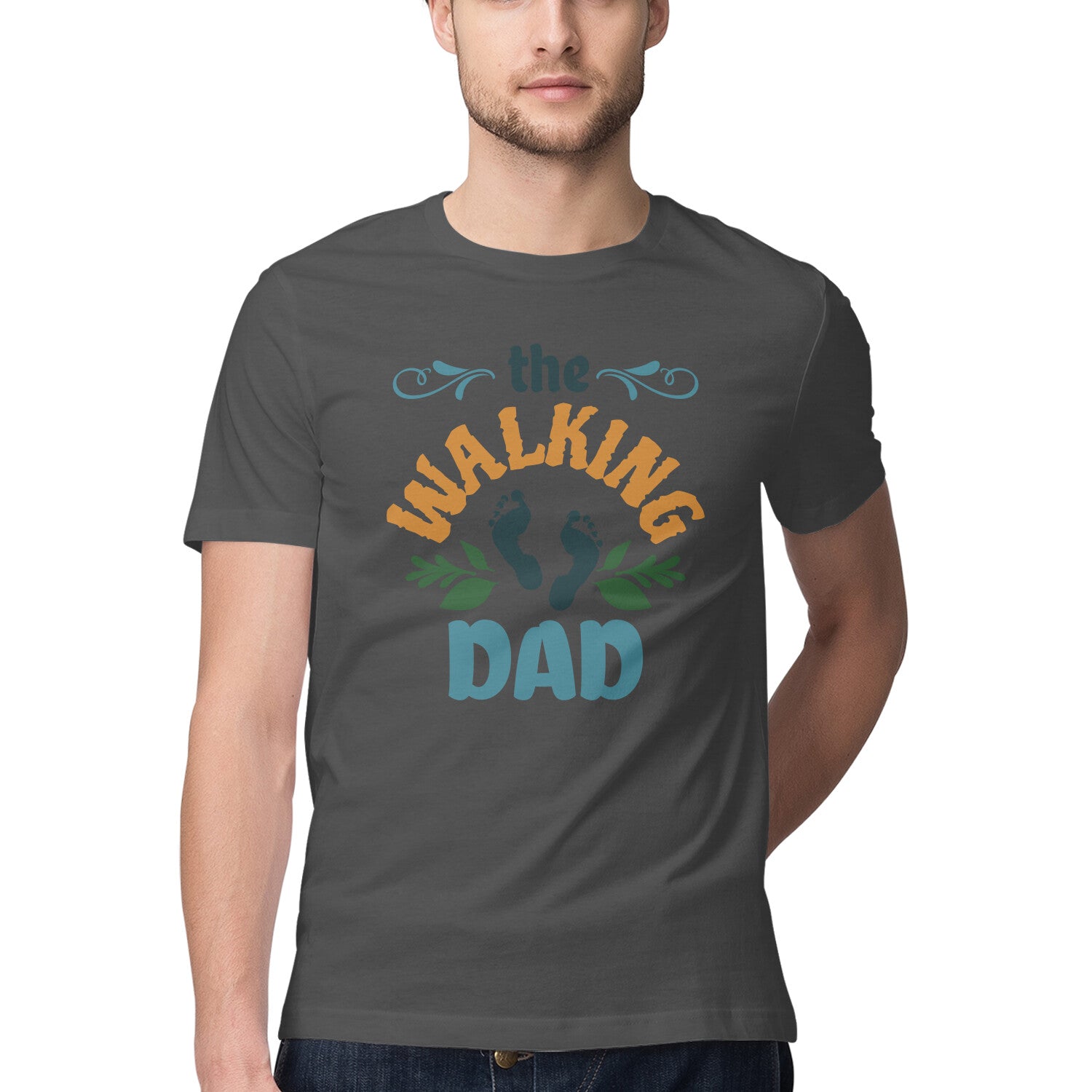 Men's The Walking Dad Design Printed T-Shirt