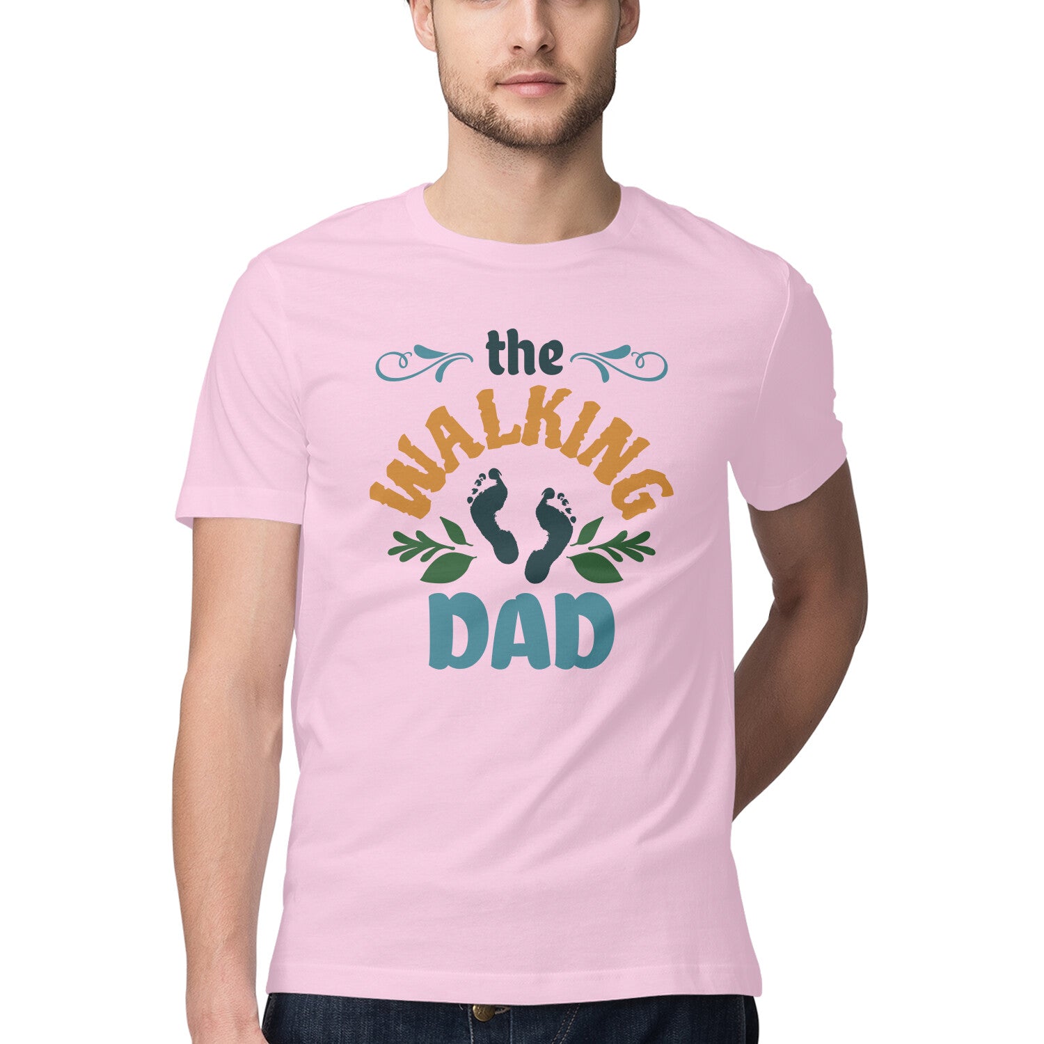 Men's The Walking Dad Design Printed T-Shirt