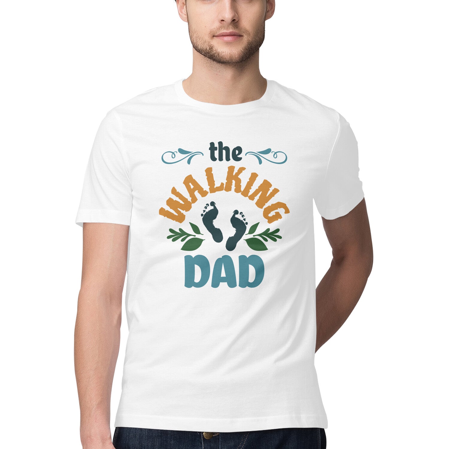 Men's The Walking Dad Design Printed T-Shirt