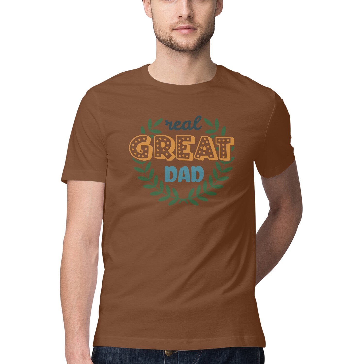 Men's Real Great Dad Design Printed T-Shirt Secondary image