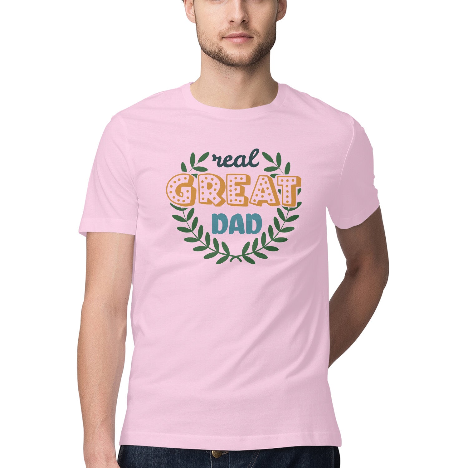 Men's Real Great Dad Design Printed T-Shirt